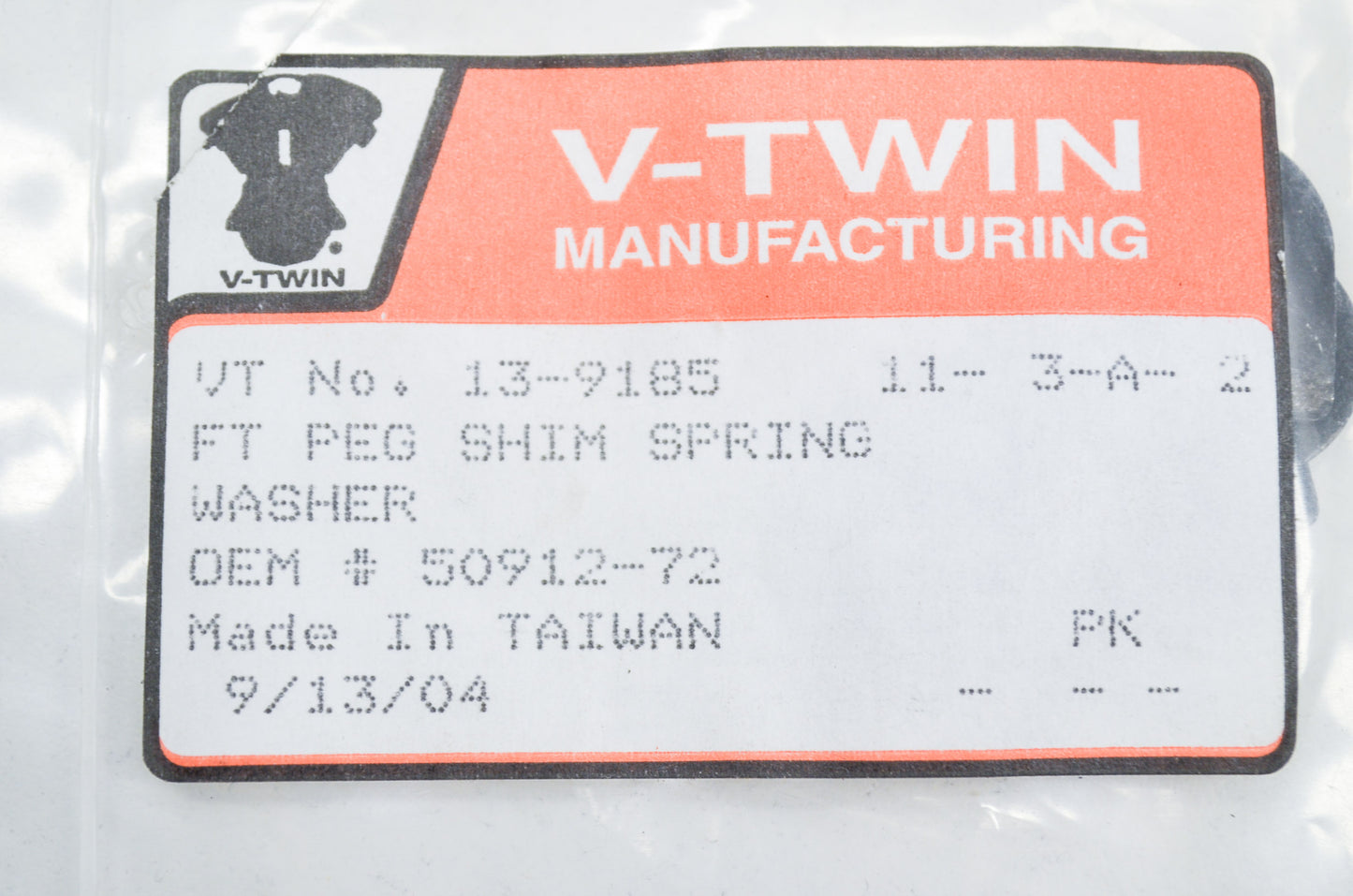 New V-Twin Foot Peg Shim Spring Washer Qty 2 NOS