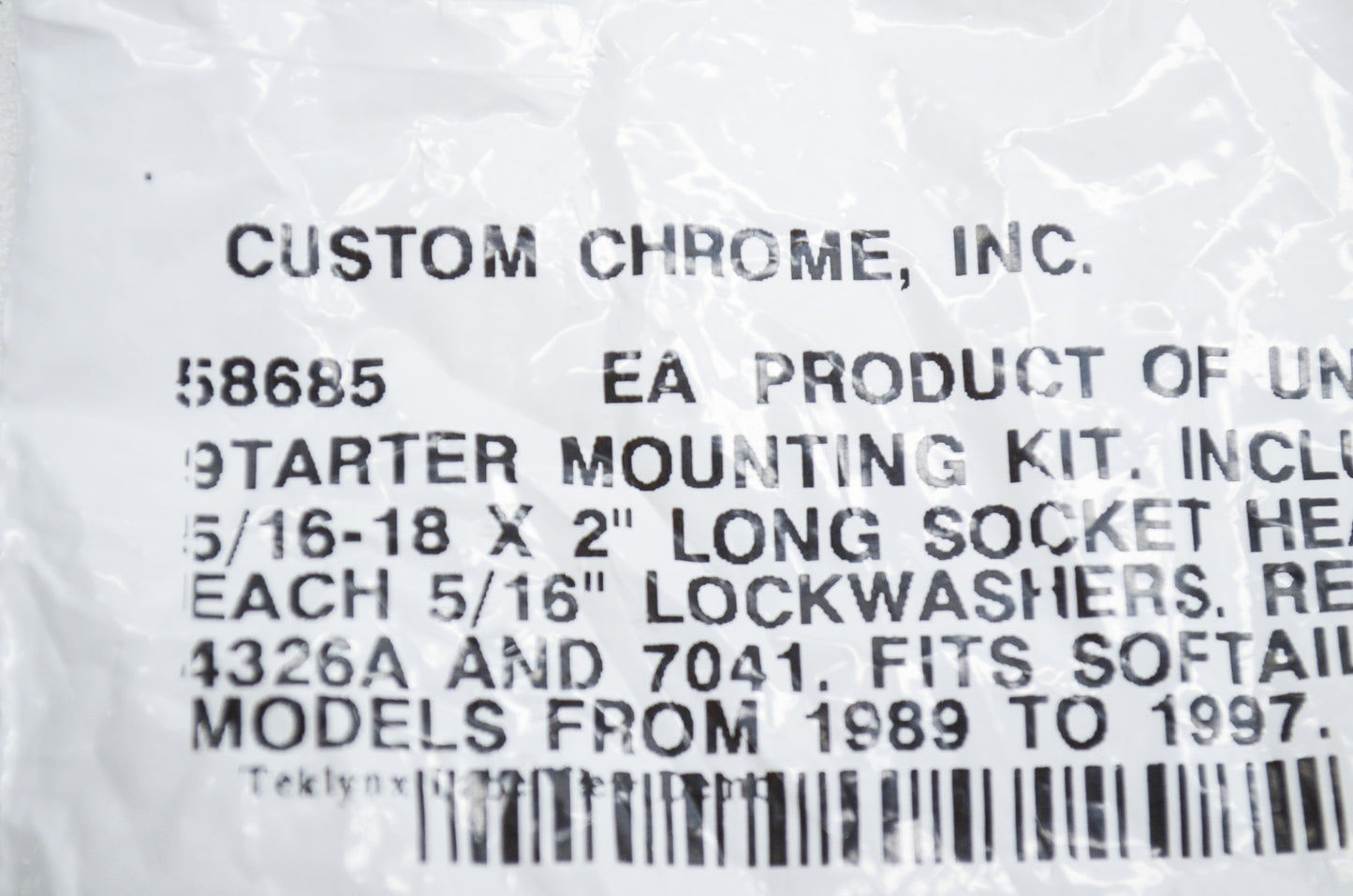New Custom Chrome Starter Mounting Kit NOS