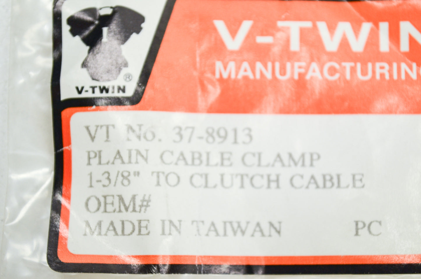 New V-Twin 35mm Clutch Cable Clamp Chrome NOS