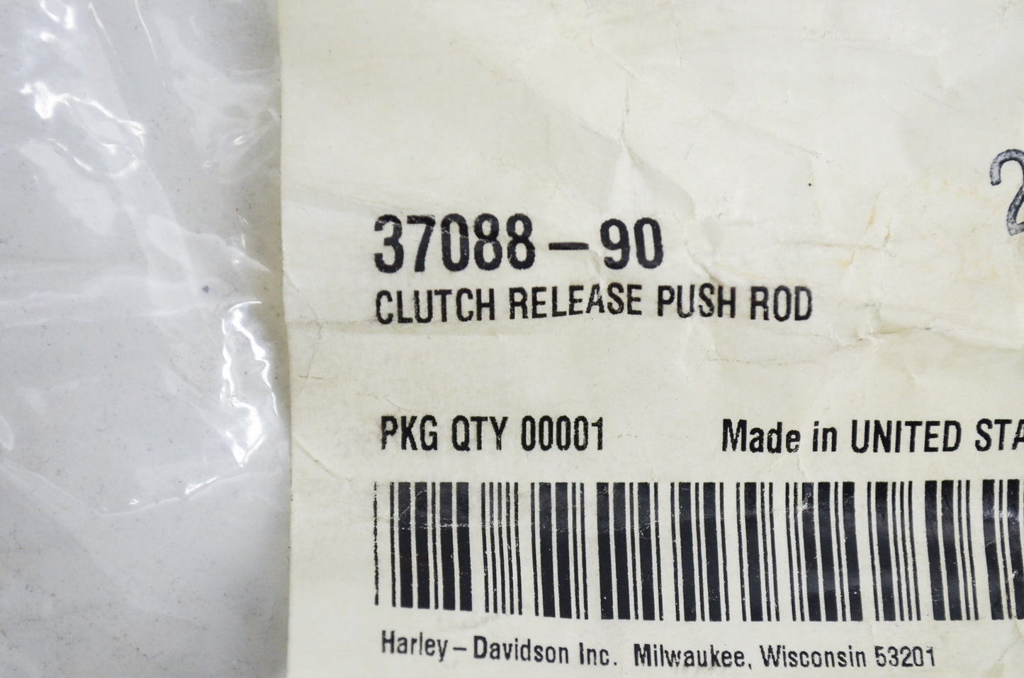 OEM Harley-Davidson 37088-90 Clutch Release Rod NOS