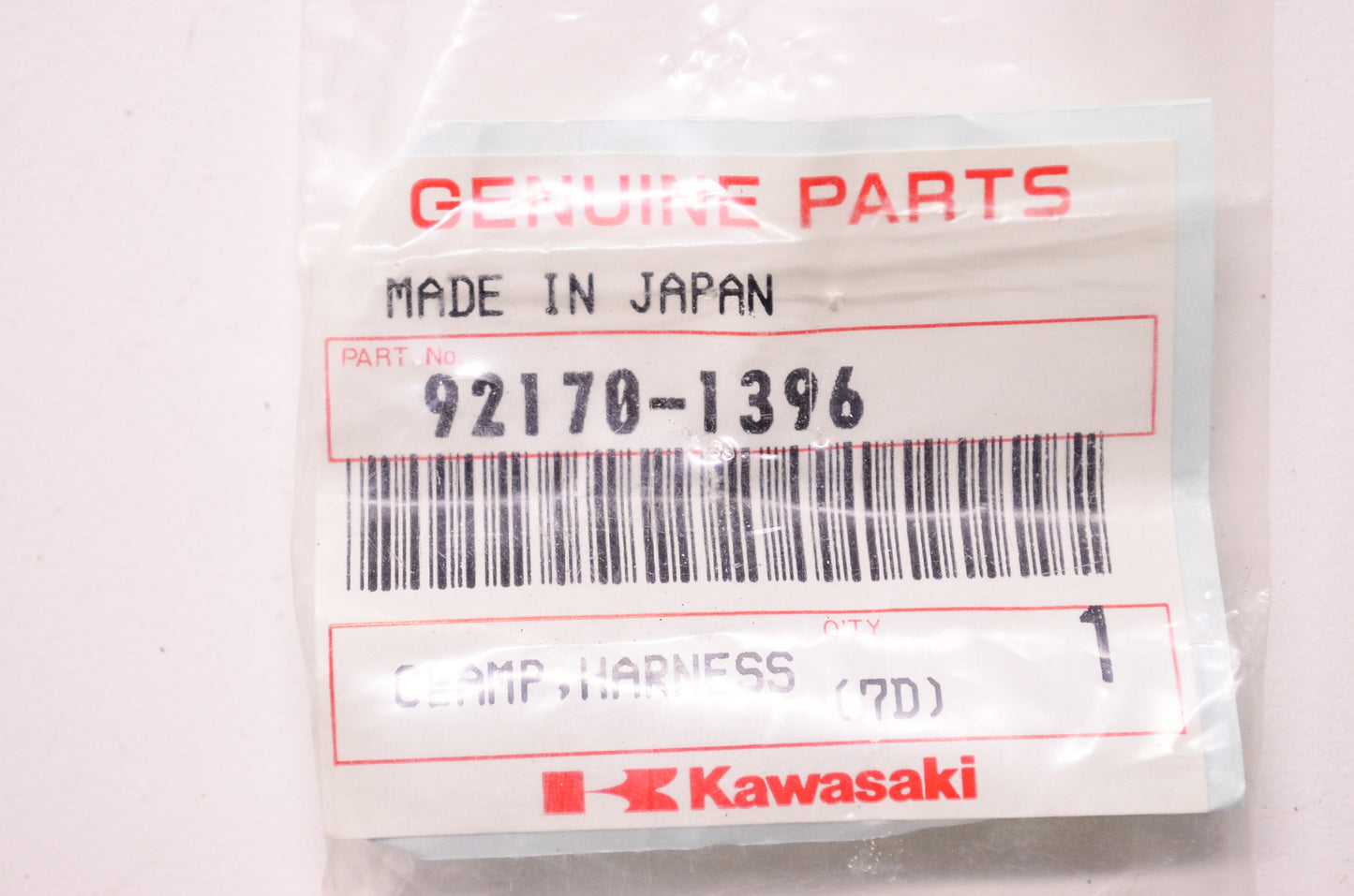 OEM Kawasaki 92170-1396 Harness Clamp NOS
