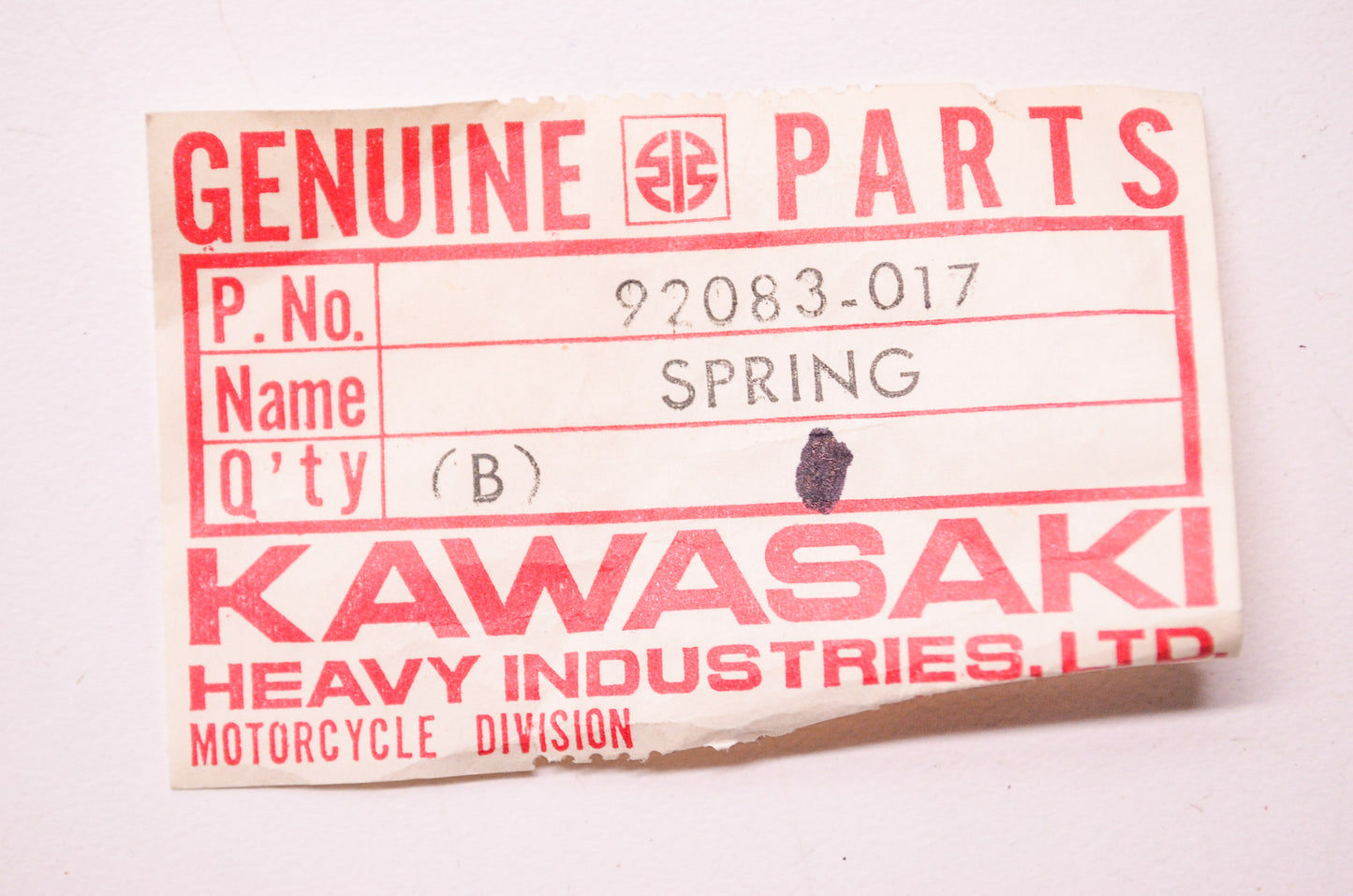 OEM Kawasaki 92083-017 Return Spring Qty 2 NOS