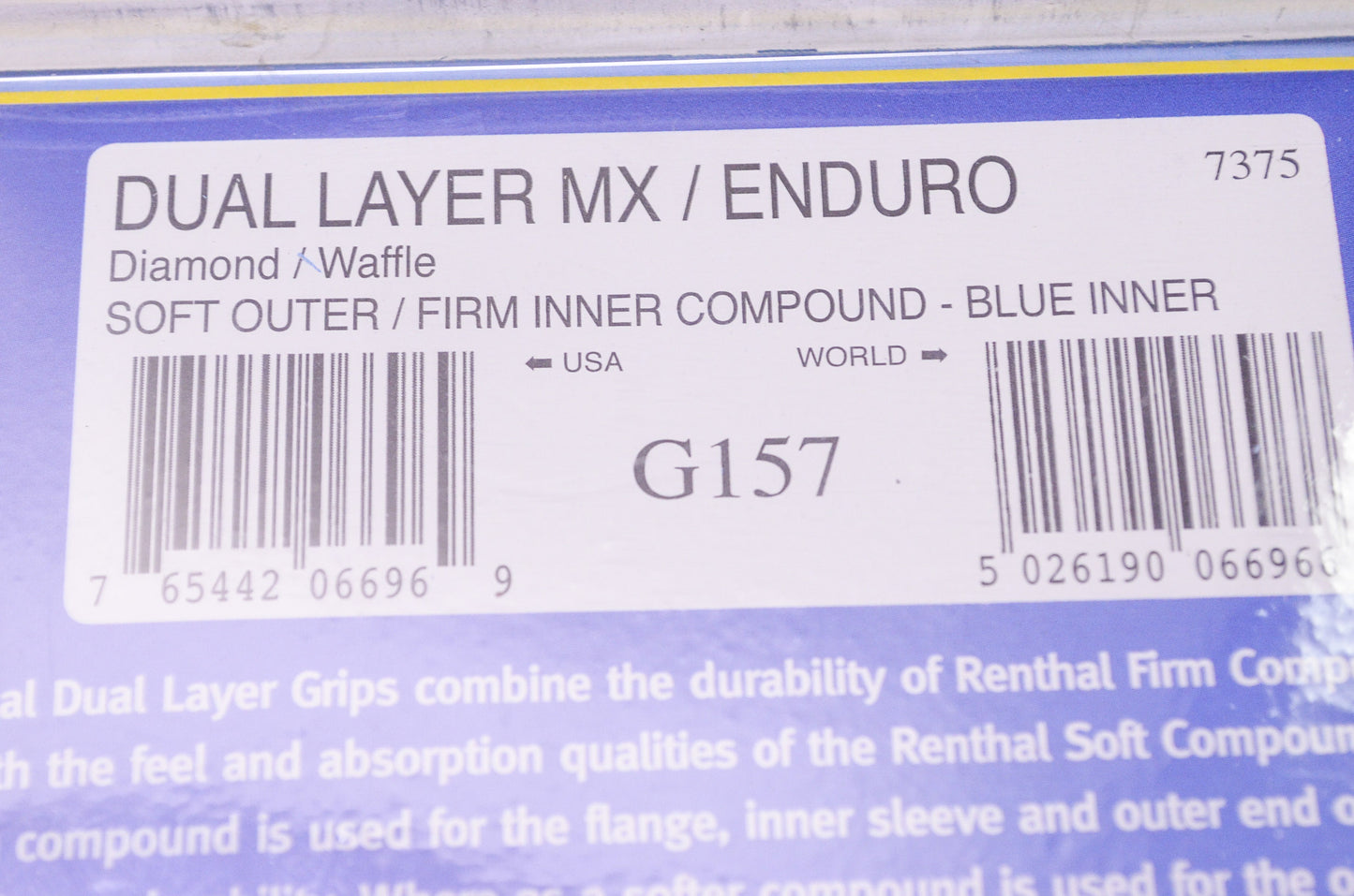 Renthal G157 Blue Inner Compound Grips Qty 2 NOS
