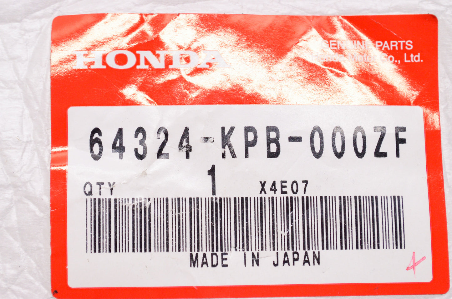 OEM Honda 64324-KPB-000ZF Right Front Cover R101CU NOS