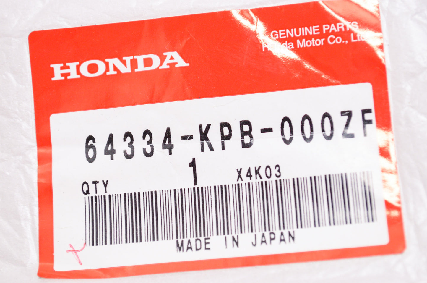 OEM Honda 64334-KPB-000ZF Left Front Cover R101CU NOS