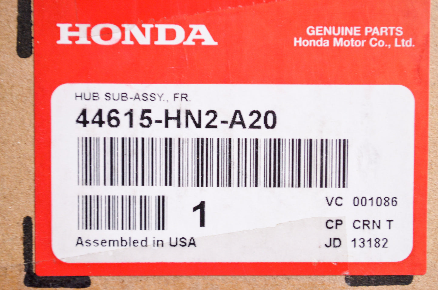 Front Hub Sub Assembly NOS