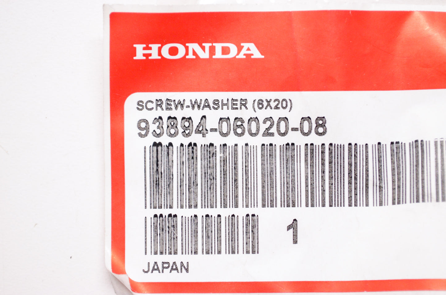 OEM Honda 93894-06020-08 Washer Screw (6X20) Qty 2 NOS