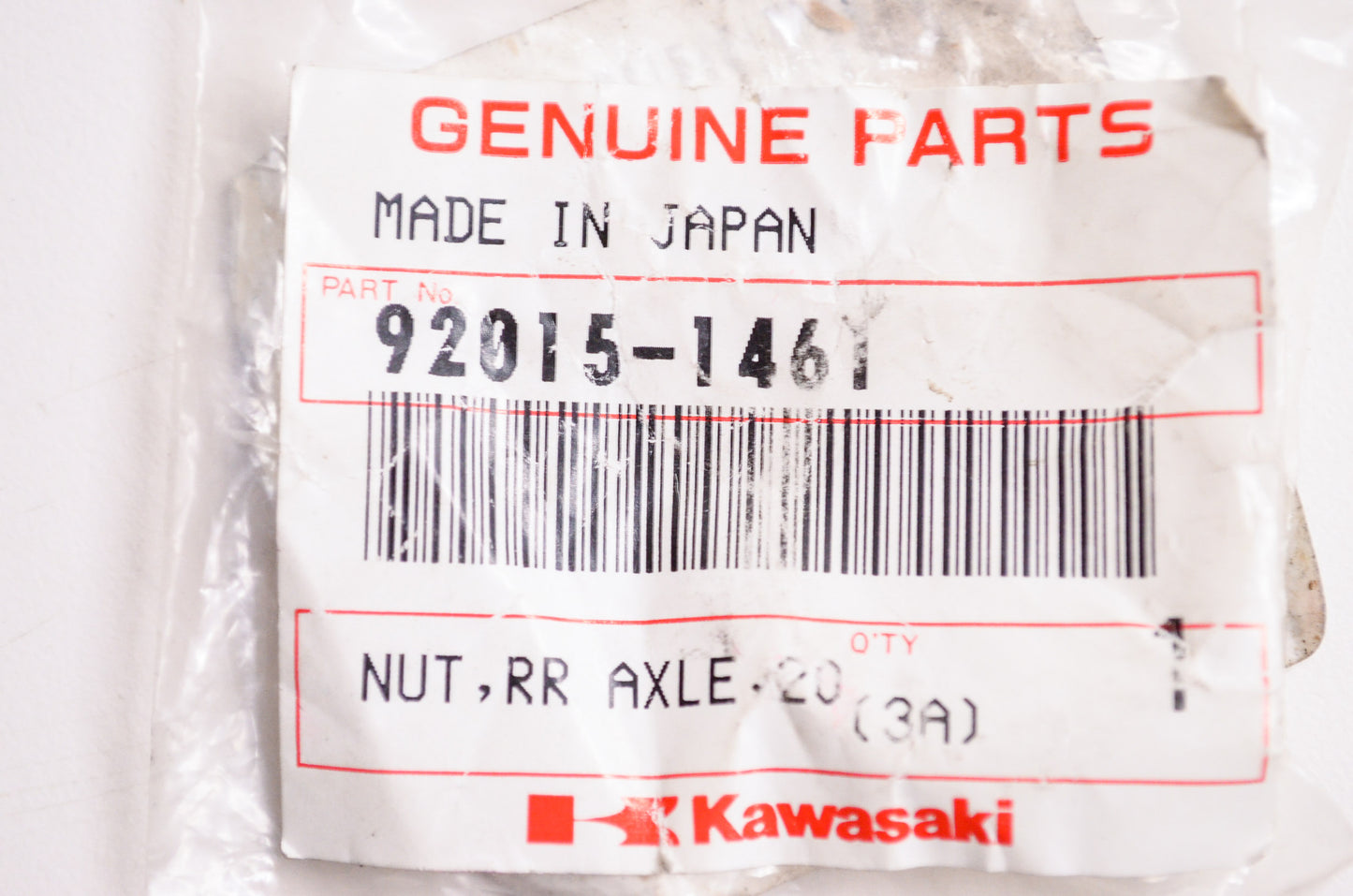 OEM Kawasaki 92015-1461 Rear Axle Nut 20mm NOS