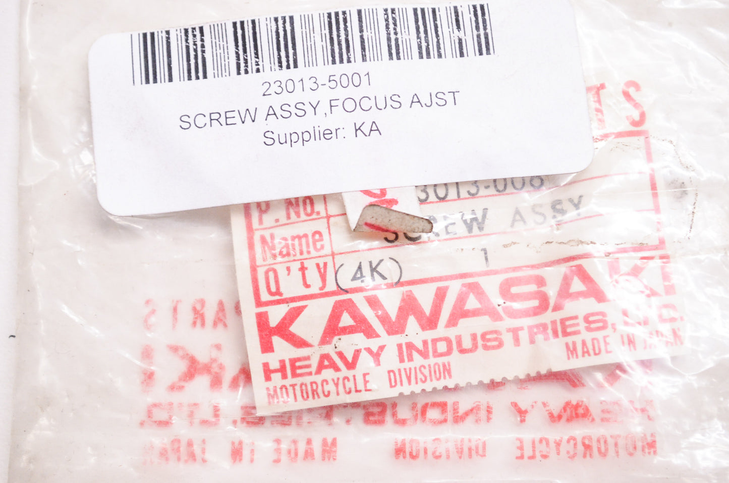 New OEM Kawasaki Focus Adjuster Screw Assembly NOS