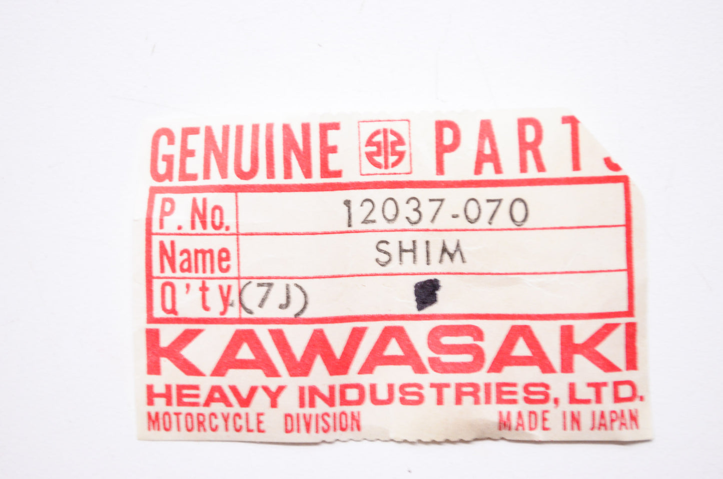 OEM Kawasaki 12037-070 Shim 3.15T NOS