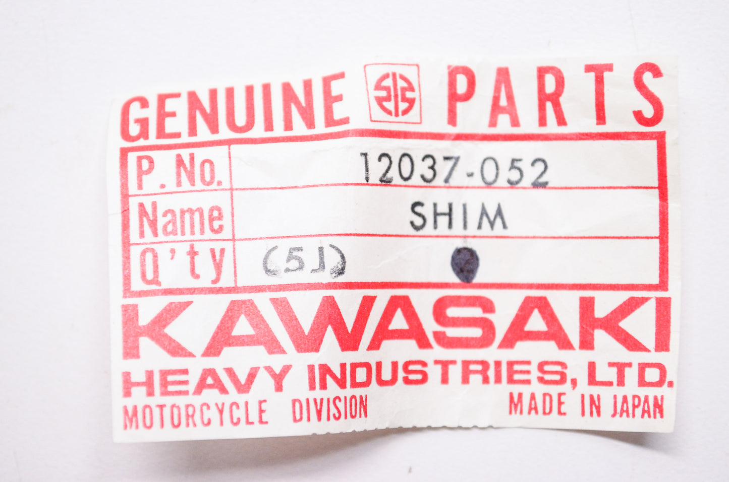 OEM Kawasaki 12037-052 Shim 2.25T NOS