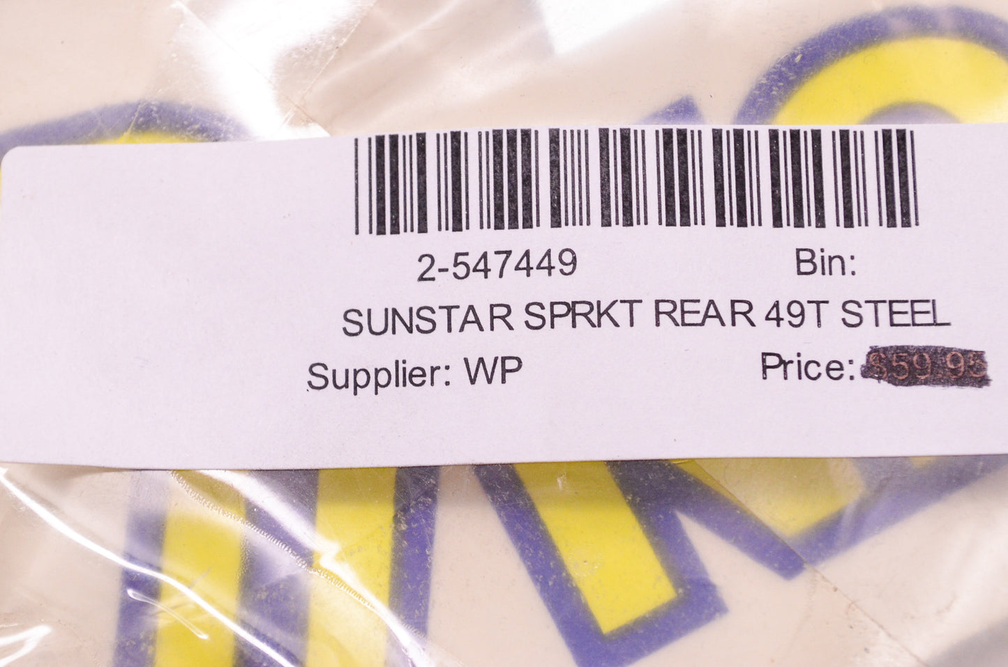 Sunstar 2-547449 Steel Rear Sprocket 49T NOS