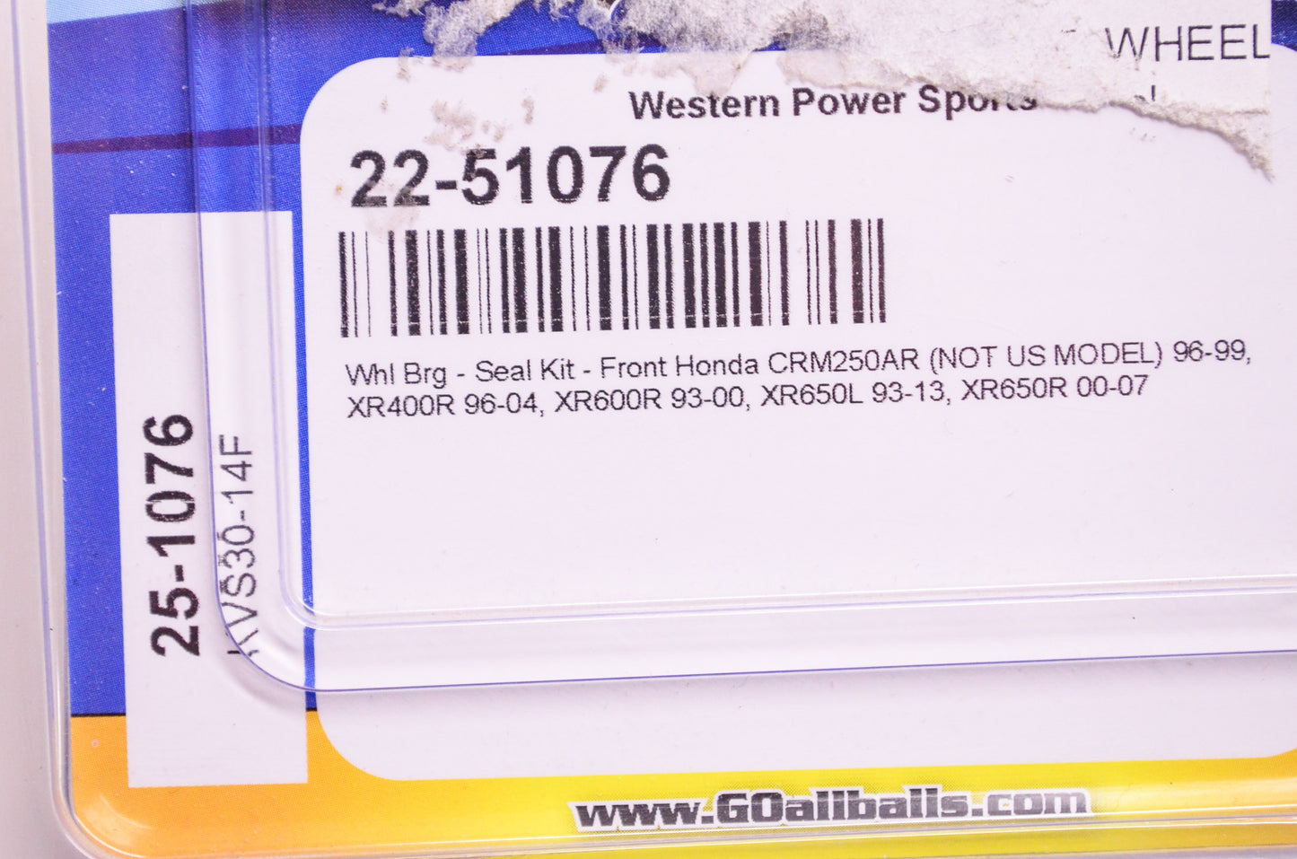 All Balls 25-1076 Wheel Bearing Seal Kit Honda NOS