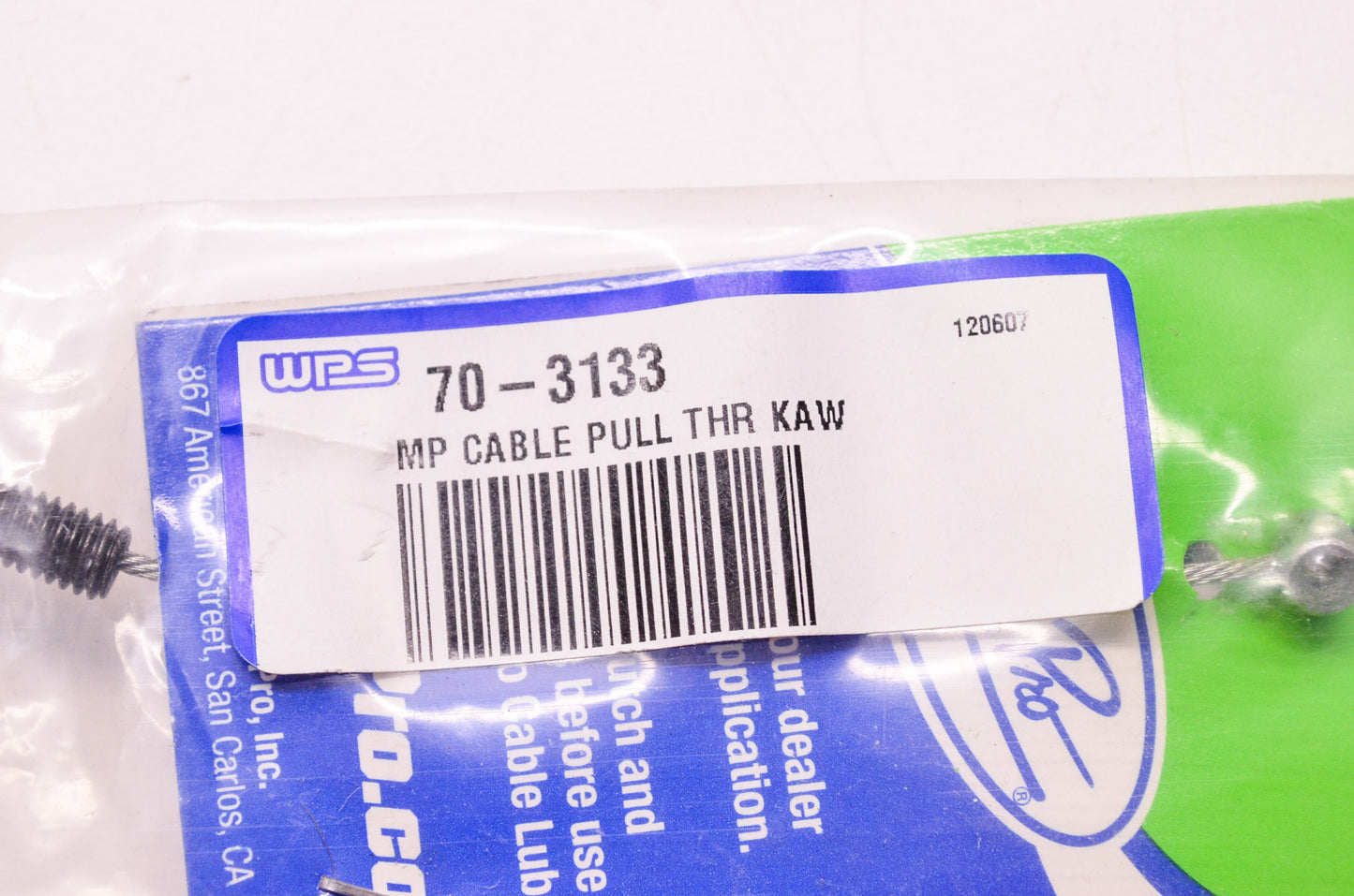 New Motion Pro Black Vinyl Throttle Cable Kawasaki NOS