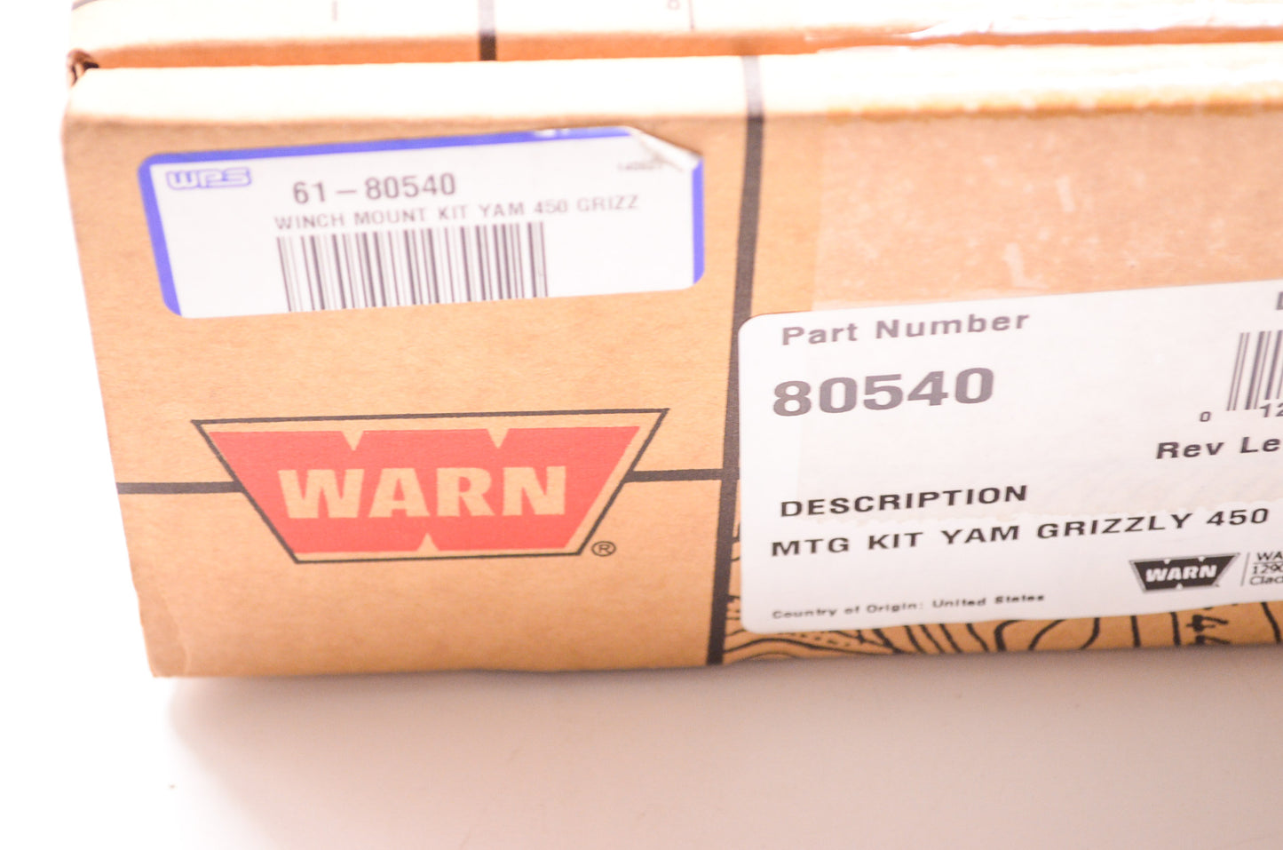 Warn 61-80540, 80540 ATV Plow Blade Mount Kit Yamaha Grizzly 450 NOS