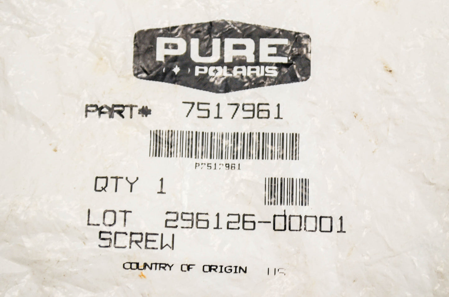 OEM Polaris 7517961 M10x55 Hex Head Screw NOS
