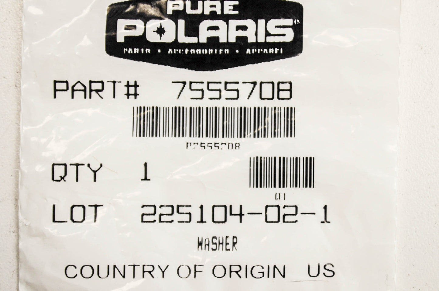 OEM Polaris 7555708 Washer NOS