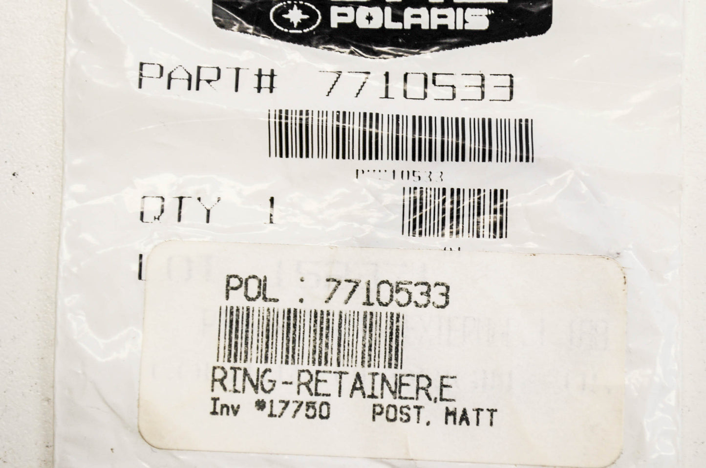 OEM Polaris 7710533 External Retainer Ring 1.188" NOS