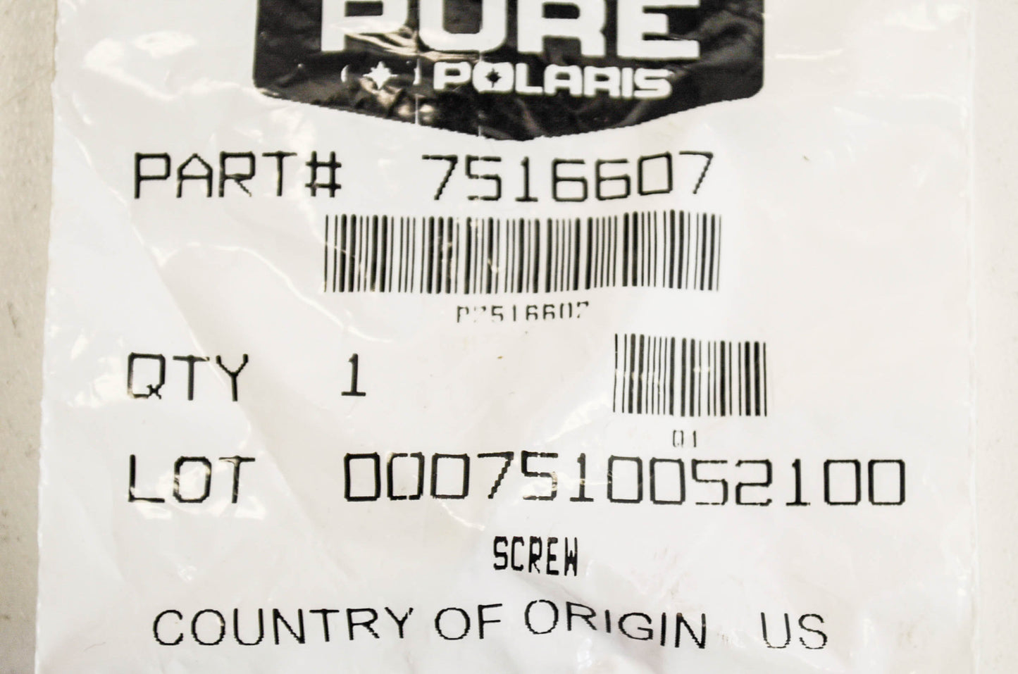 OEM Polaris 7516607 Screw NOS
