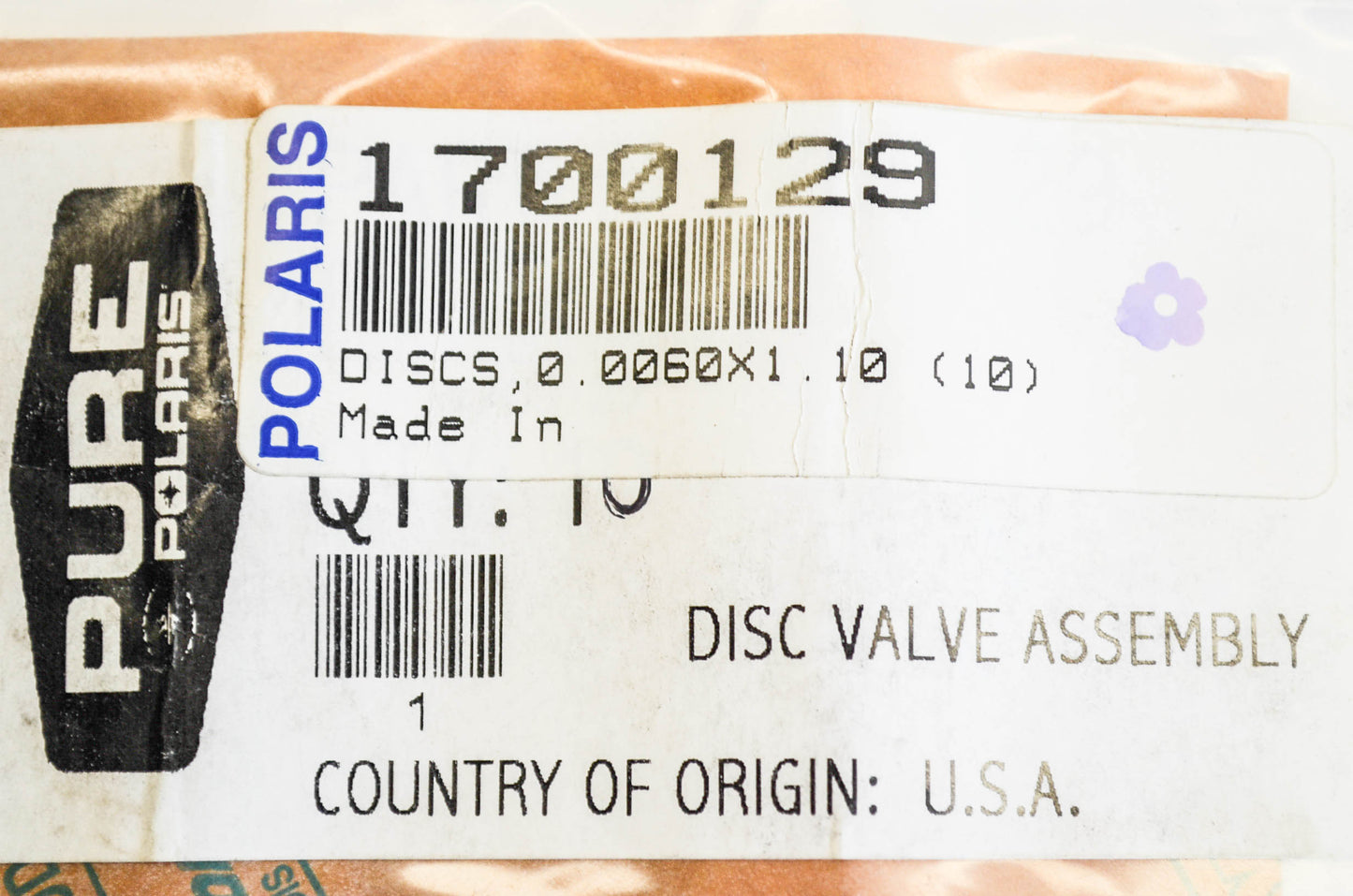 New OEM Polaris Disc Valve 0.006x1.10 NOS