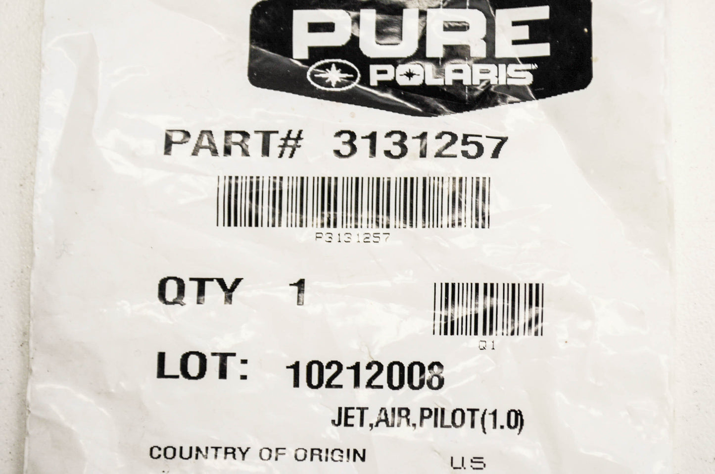 OEM Polaris 3131257 Pilot Air Jet 1.0 NOS