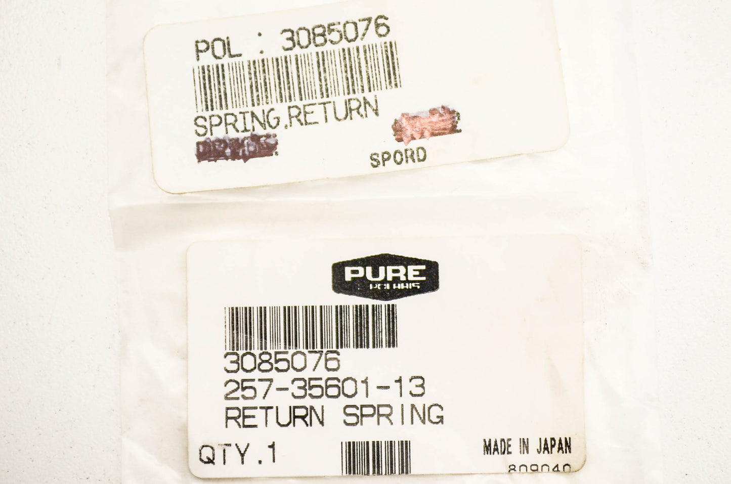OEM Polaris 3085076 Return Spring NOS