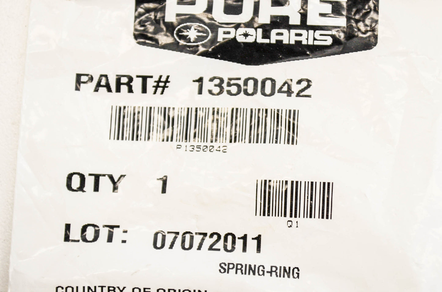 OEM Polaris 1350042 Spring Ring NOS