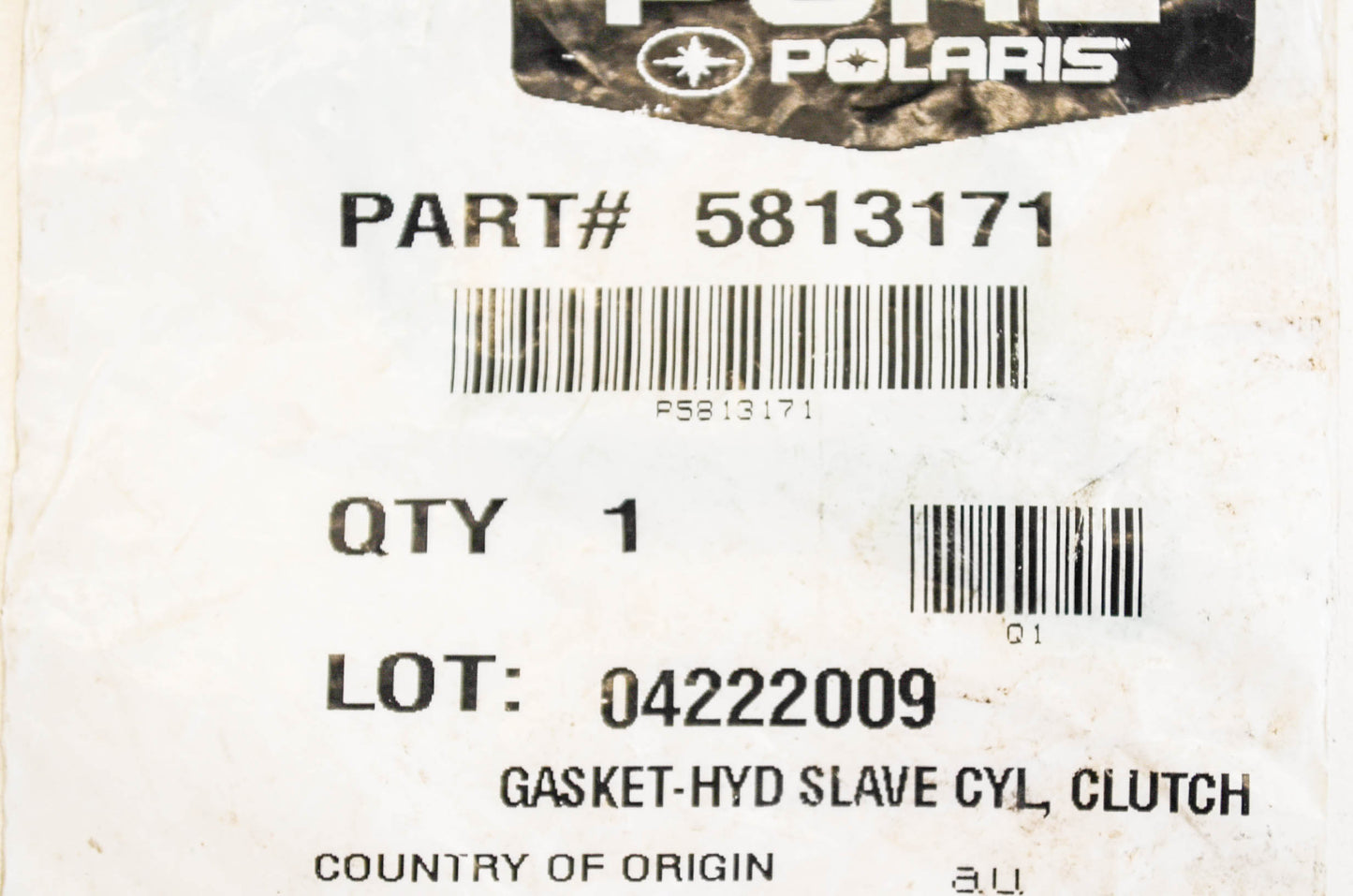 OEM Polaris 5813171 Hydraulic Slave Cylinder Clutch Gasket NOS