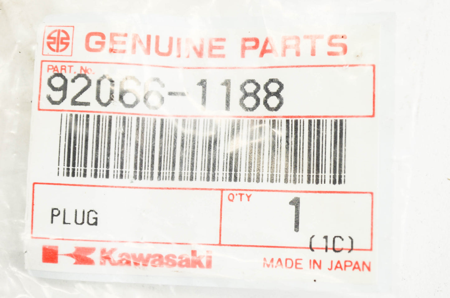 OEM Kawasaki 92066-1188 Plug NOS