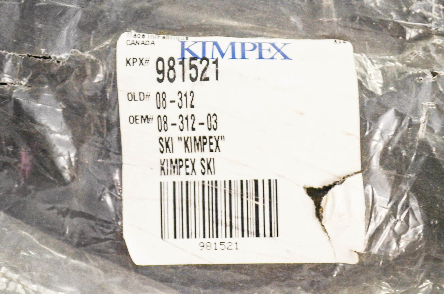 Kimpex 981521, 08-312 Steel Ski NOS