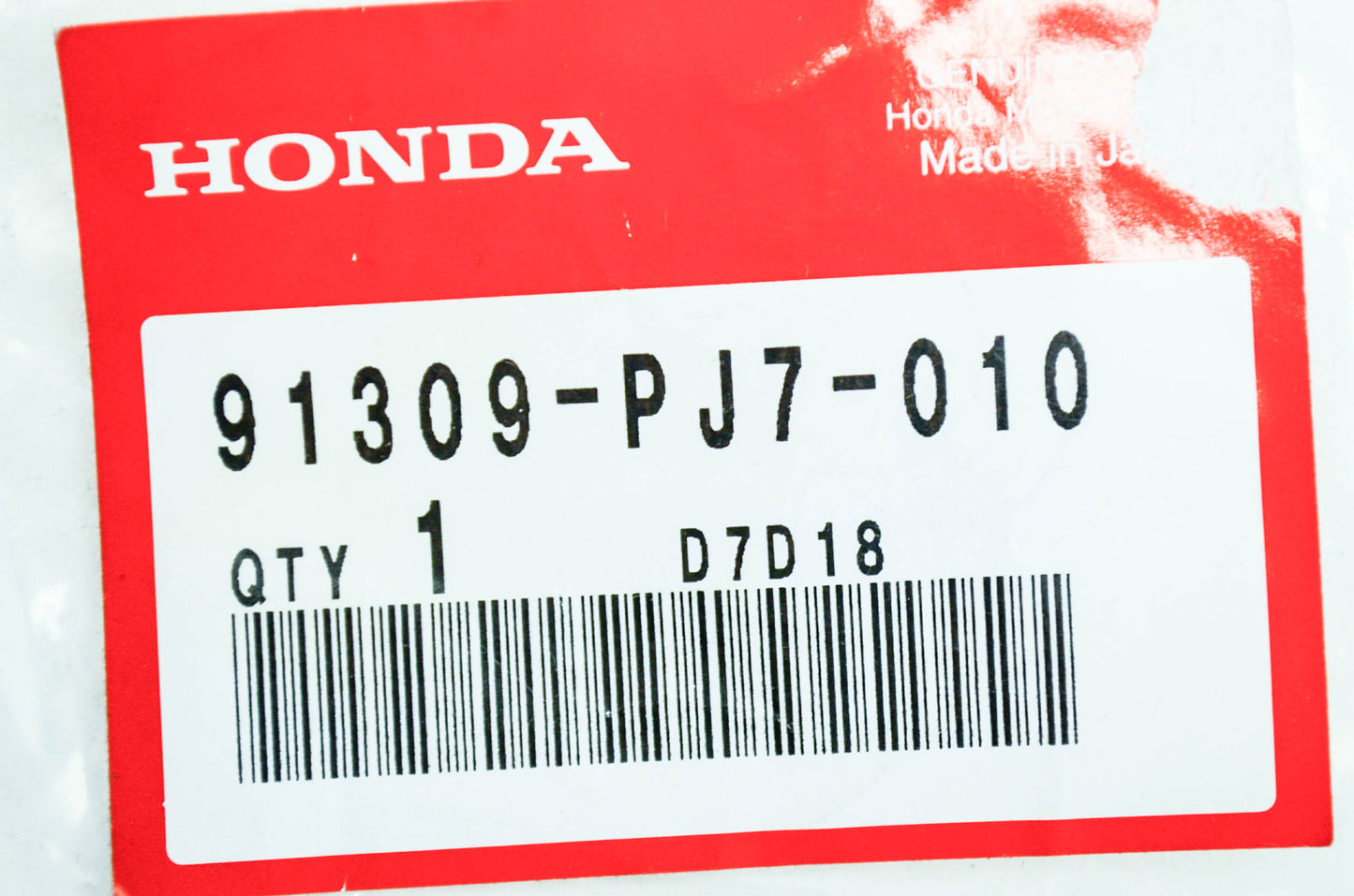 OEM Honda 91309-PJ7-010 O-Ring (11.5X3.5) NOS