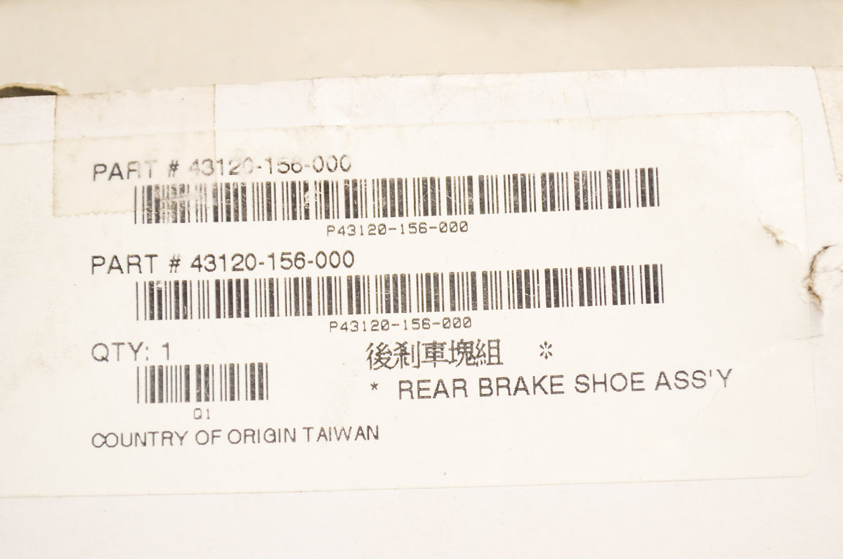 Alpha Sports 43120-156-000 Rear Brake Shoe Kit NOS