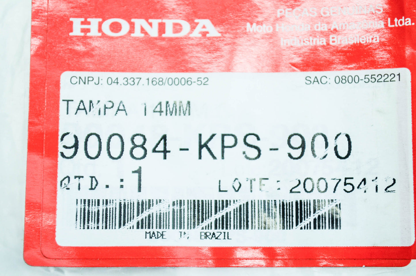 OEM Honda 90084-KPS-900 Cap (14MM) NOS