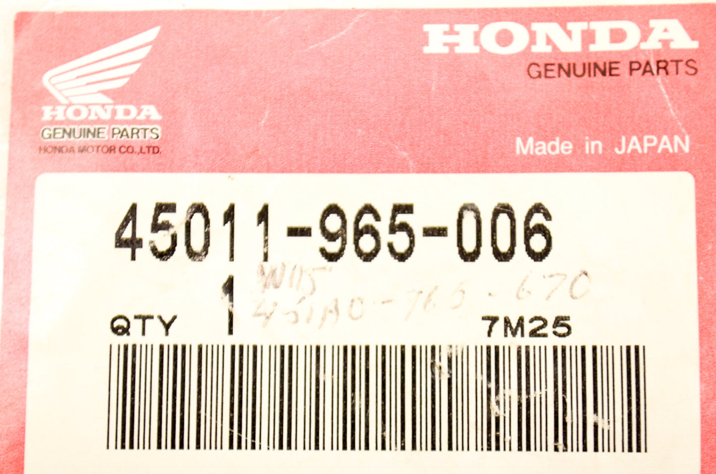 New OEM Honda Brake Pad Kit NOS