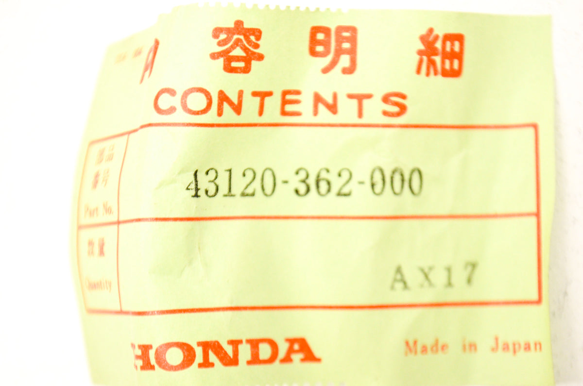 OEM Honda 43120-362-000 Brake Shoe Set NOS
