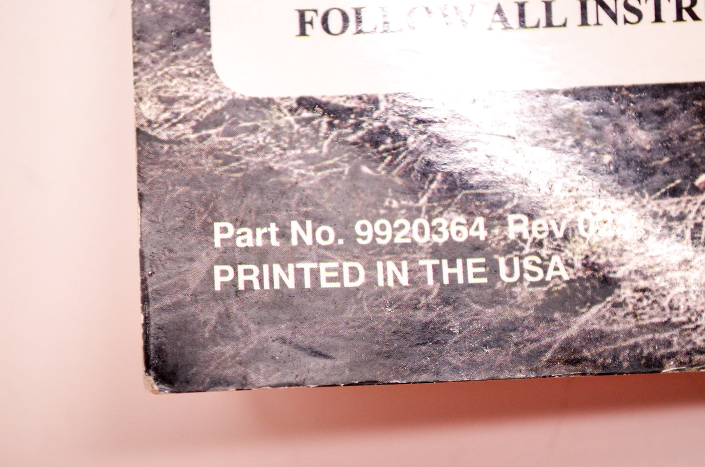 OEM Polaris 9920364 Owner's Manual 07 Sportsman 500 EFI