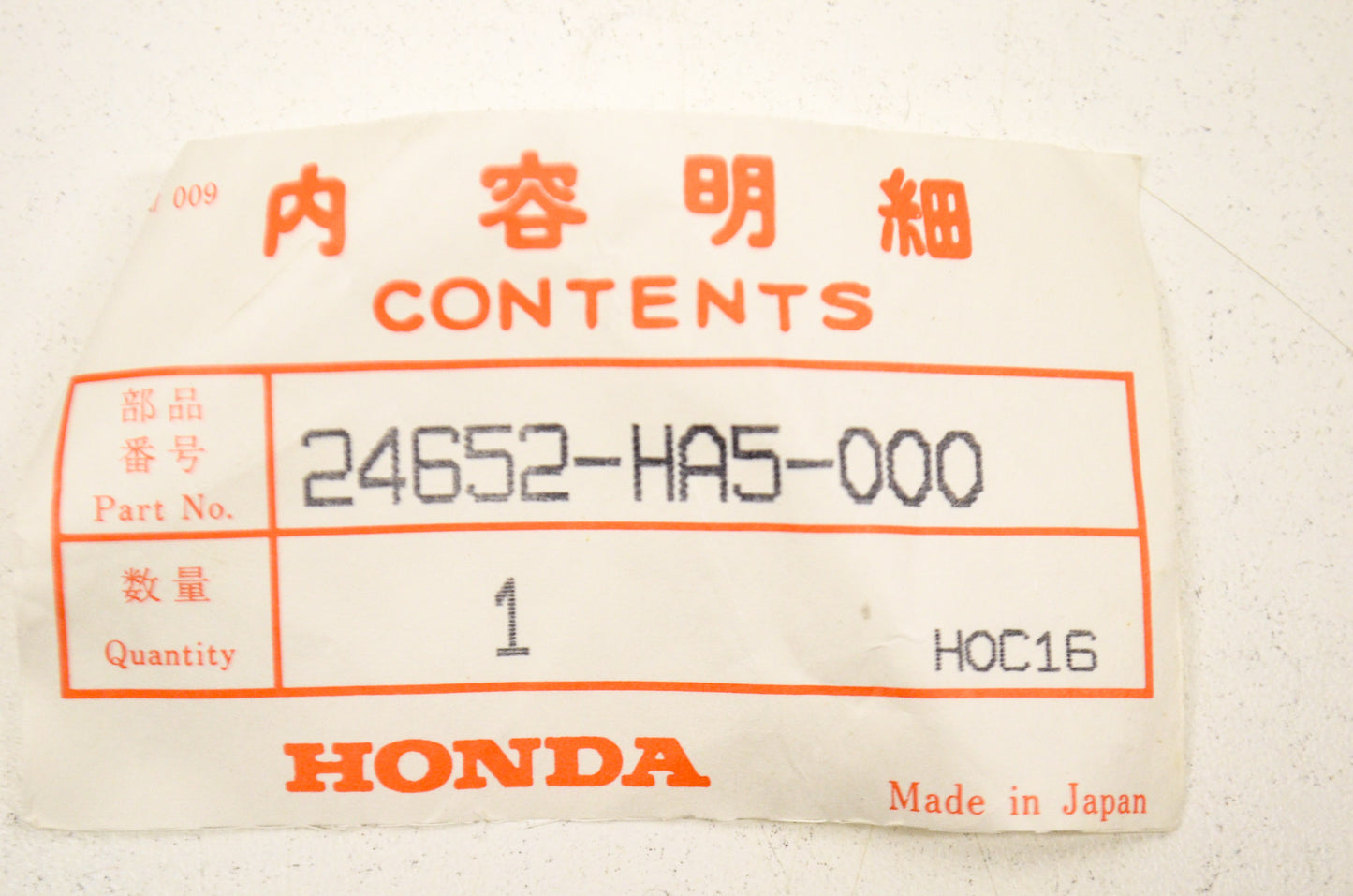 OEM Honda 24652-HA5-000 Pin NOS