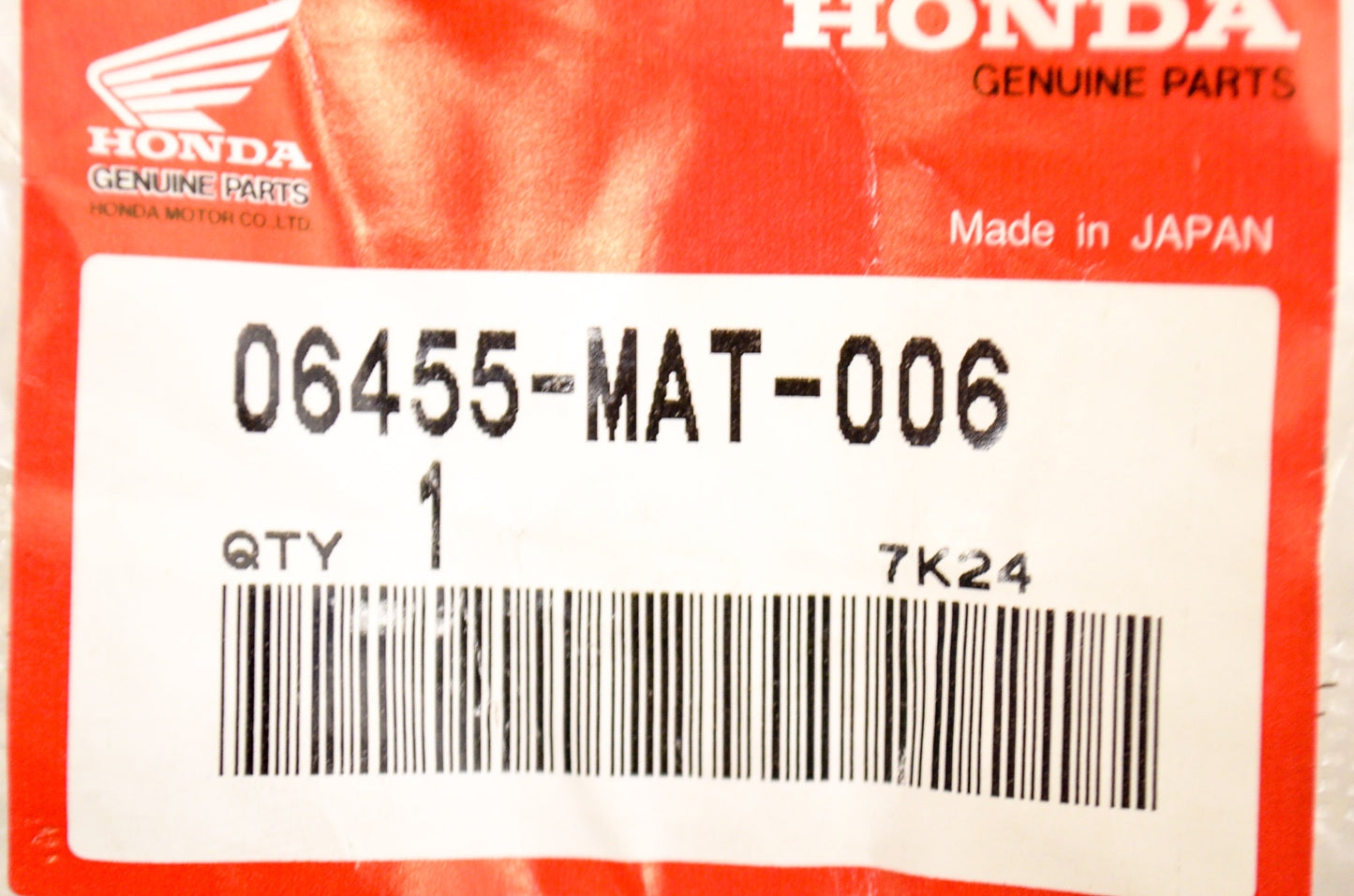 OEM Honda 06455-MAT-006 Front Pad Set NOS