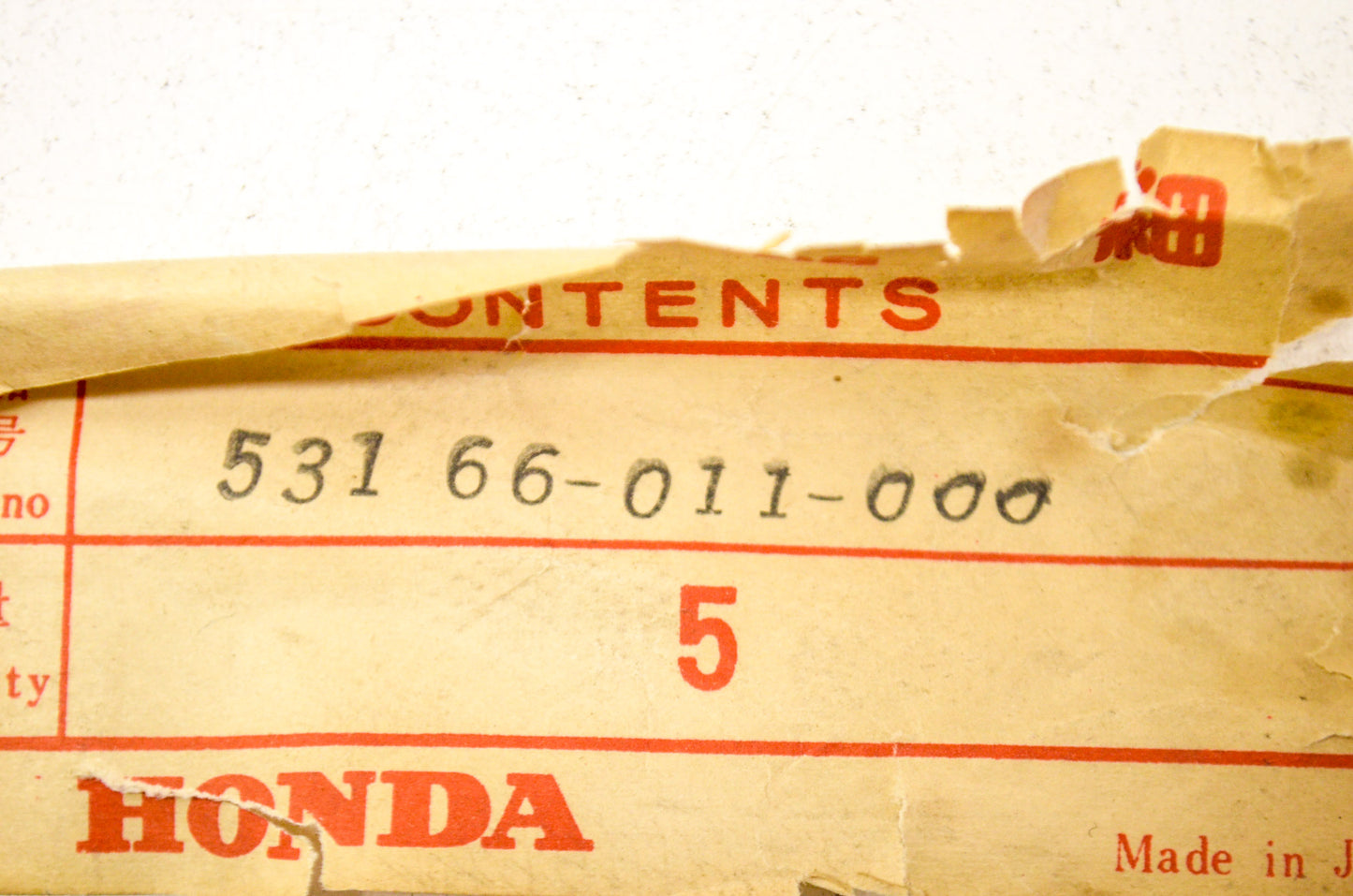 OEM Honda 53166-011-000 Handle Grip Rubber NOS