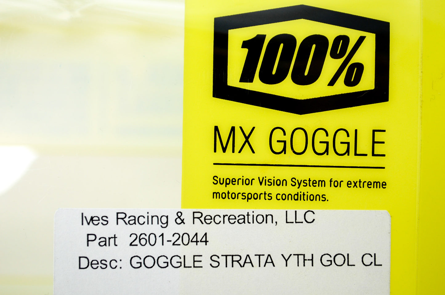 New 100 Percent The Strata Jr Youth Goliath Clear Lens Goggle NOS