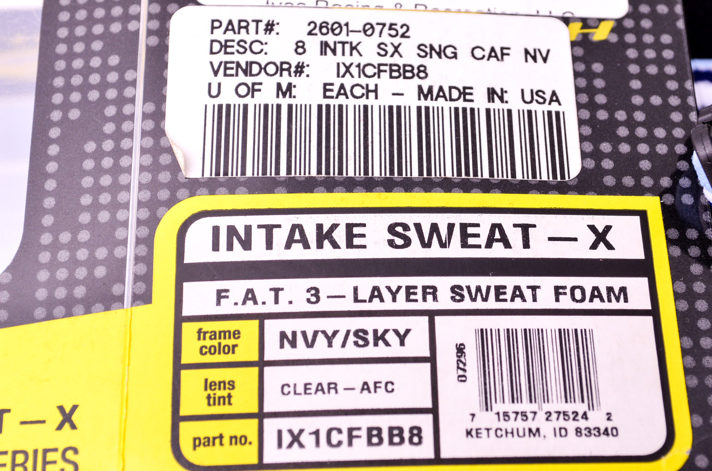 New Smith Intake Sweat X Moto Series Clear Lens Navy Sky Goggle NOS