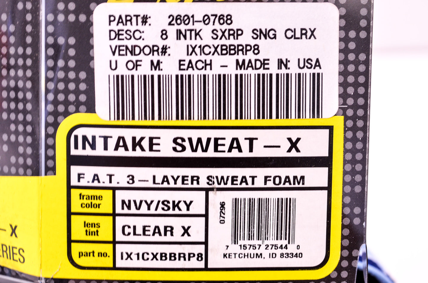 Smith 2601-0768, IX1CXBBRP8 Intake Sweat X Racer Pack Series Clear Lens Navy Sky
