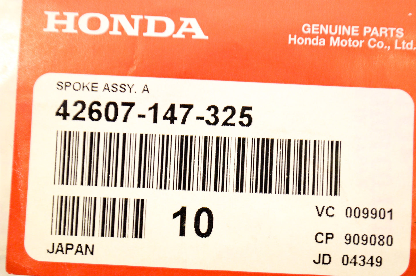 OEM Honda 42607-147-325 Spoke Assembly A Qty 3 NOS