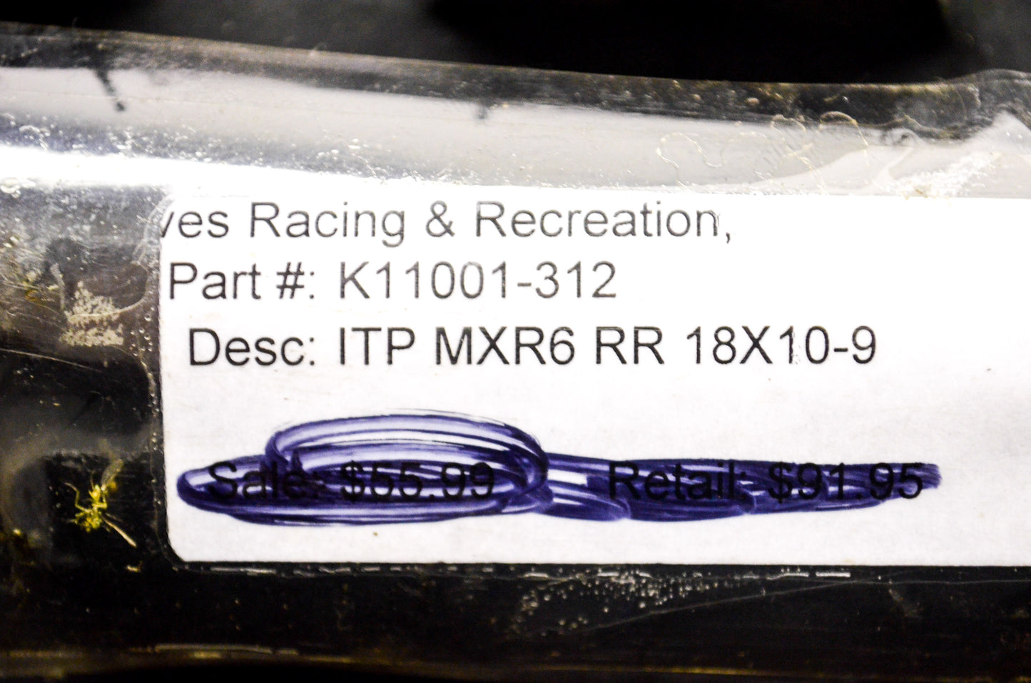 New ITP Tire Holeshot MXR6 RR 18X10-9 NOS