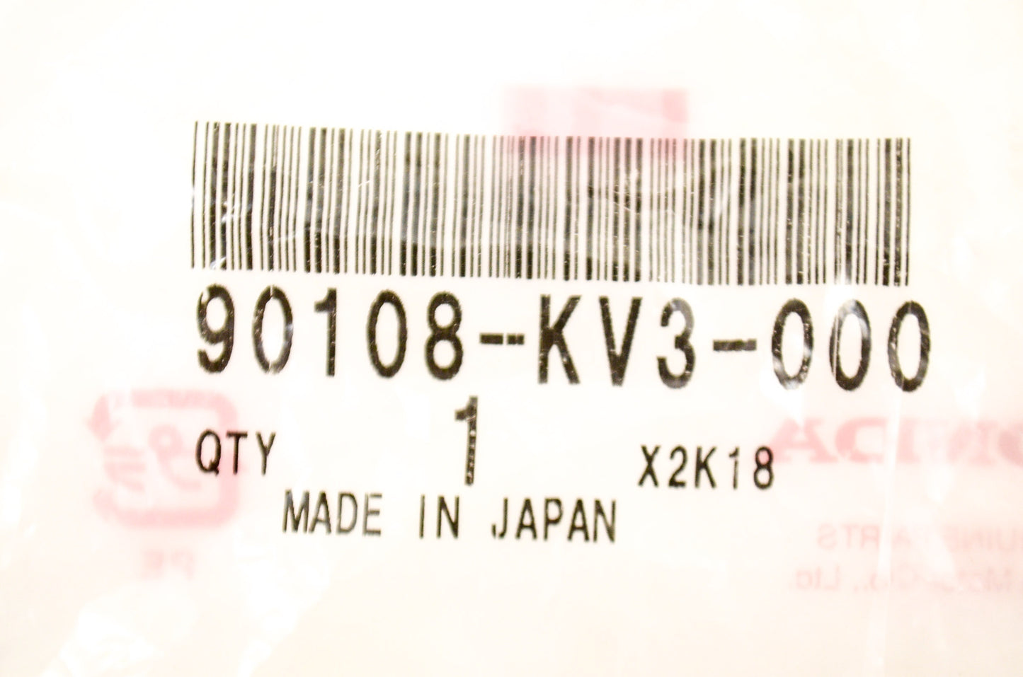 OEM Honda 90108-KV3-000 Hex Bolt (8X25) NOS
