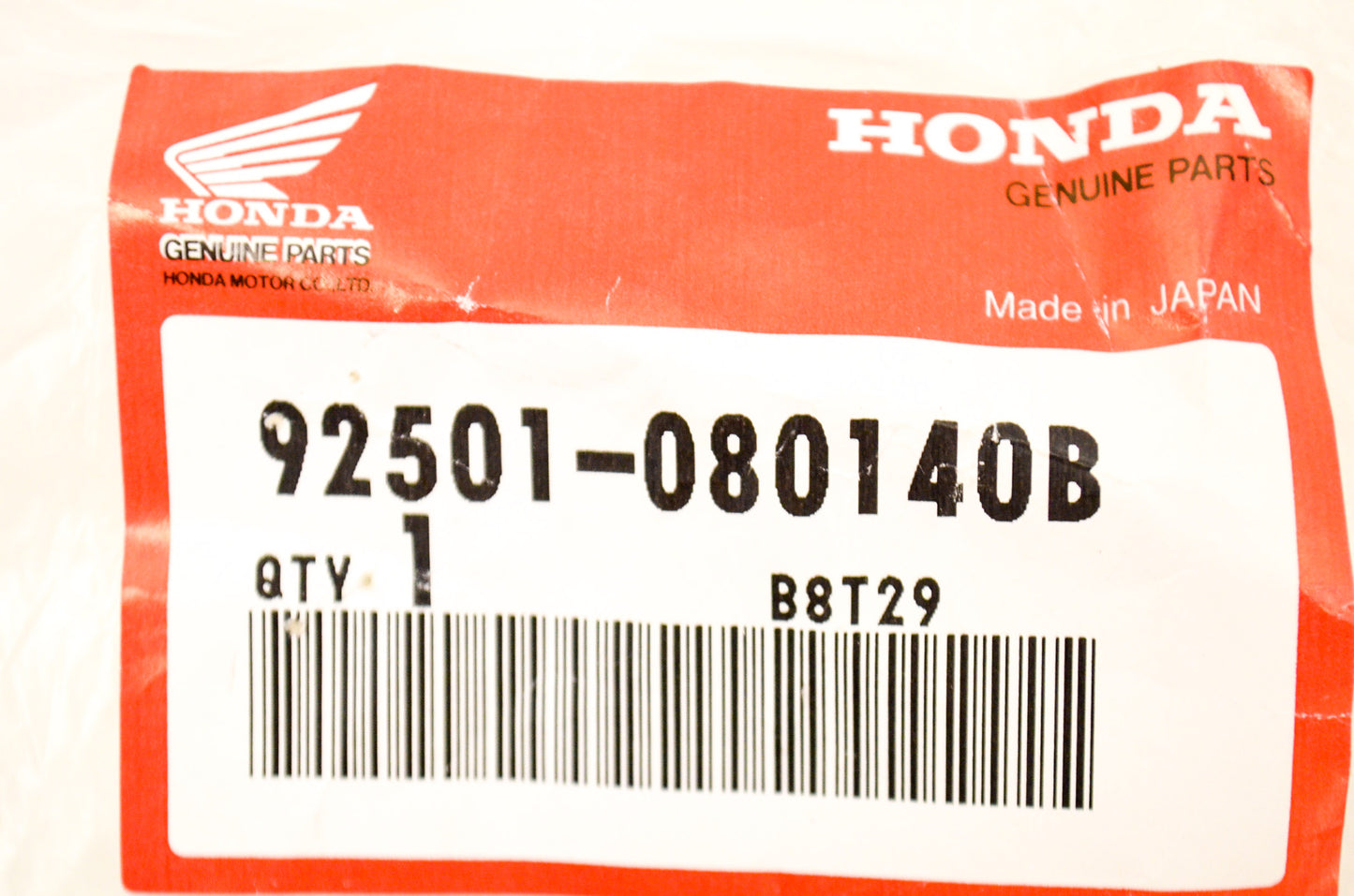 OEM Honda 92501-080140B Bolt Hex Cap 8X14 NOS