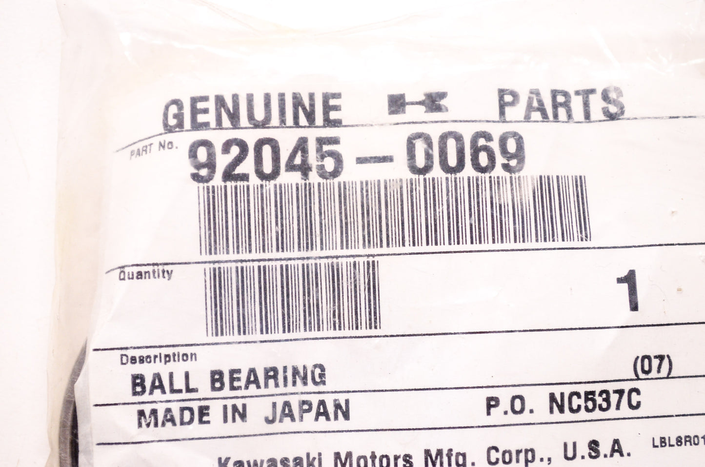 OEM Kawasaki 92045-0069 Ball Bearing 6908-82R NOS