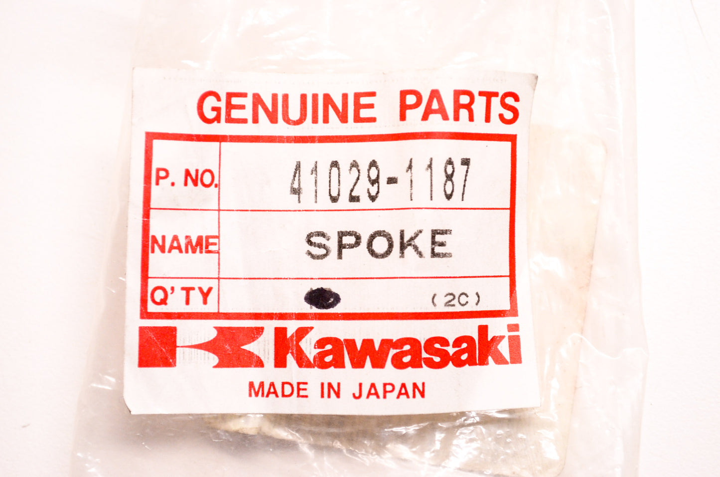 OEM Kawasaki 41029-1187 Left Hand Rear Inner Spoke 158 Qty 2 NOS