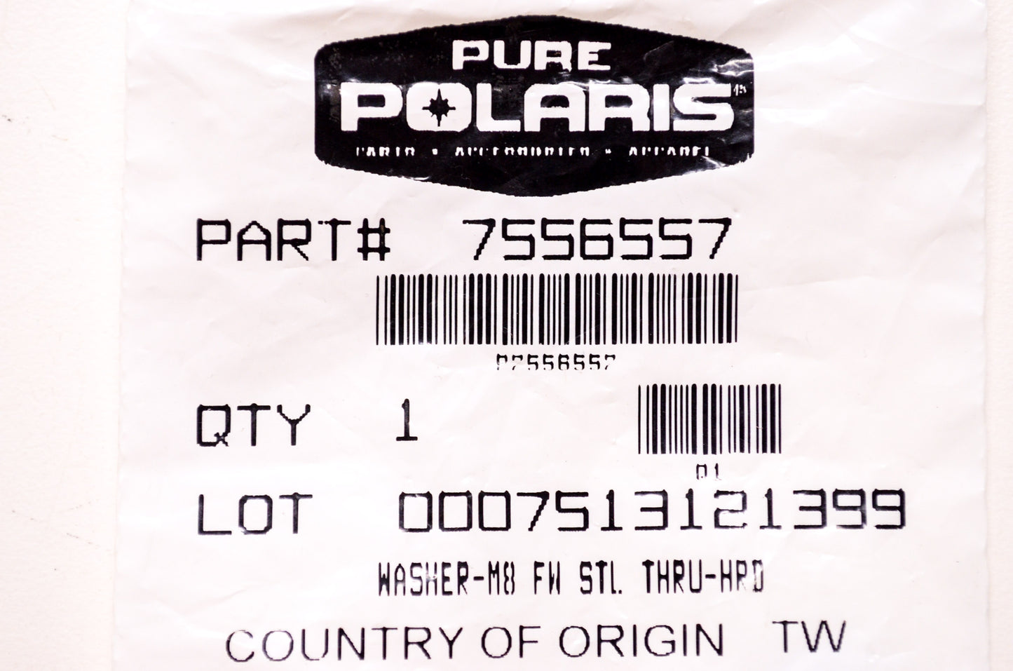 OEM Polaris 7556557 Washer M8 NOS
