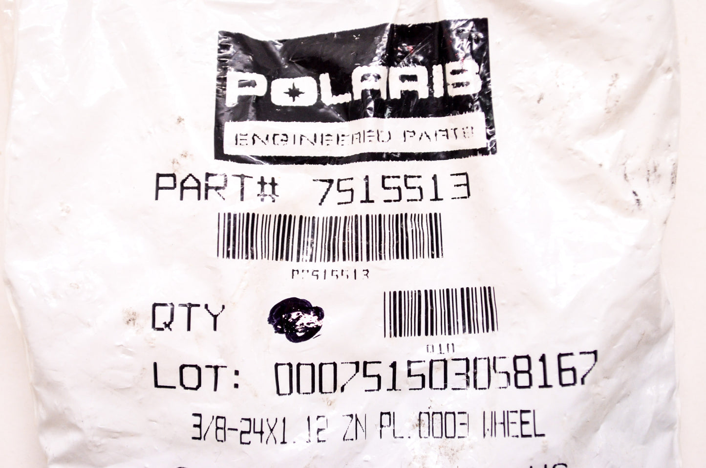 OEM Polaris 7515513 Wheel Stud 3/8-24x1.12 Qty 2 NOS